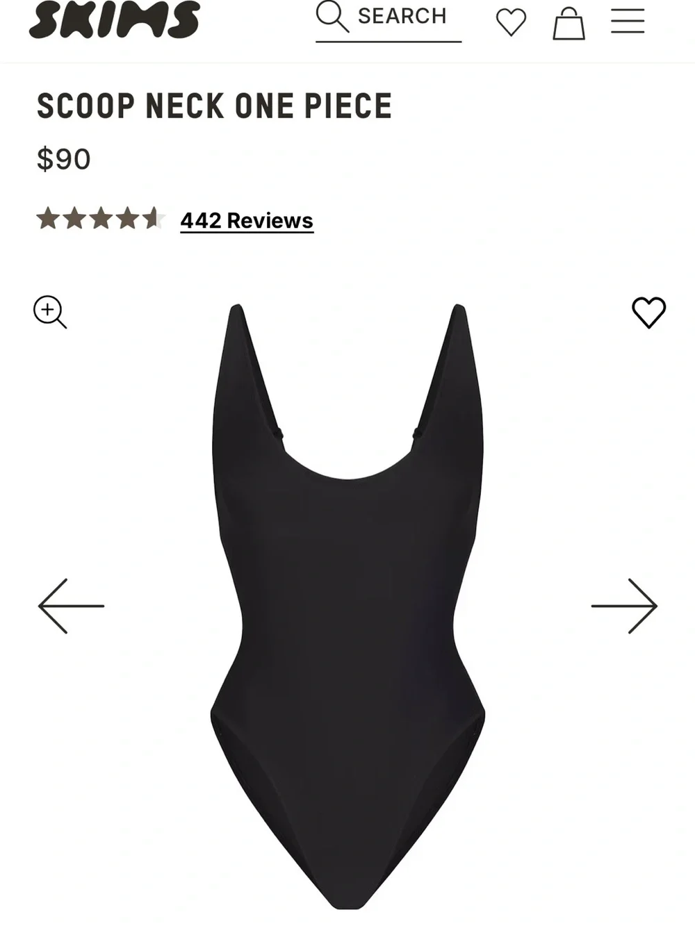 SKIMS SIGNATURE SWIM SCOOP NECK ONE PIECE SMALL